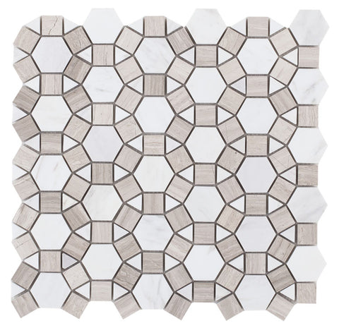 Planet Loft Polished Circular Marble Mosaic Tile
