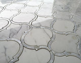 Grace Pearl Calacatta White Arabesque Waterjet Mosaic Wall Tile