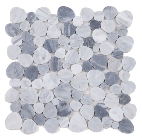 Athena Brigid Mix Grey Honed Pebble Marble Mosaic Tile