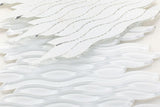 Aqua White Glossy Wave Glass Mosaic Tile