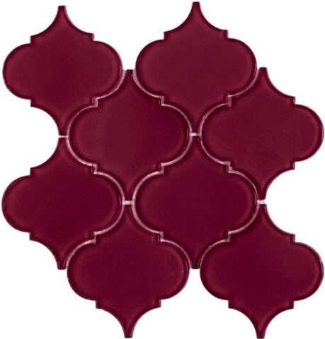 Sultan Purple Red Arabesque Glass Mosaic Tile