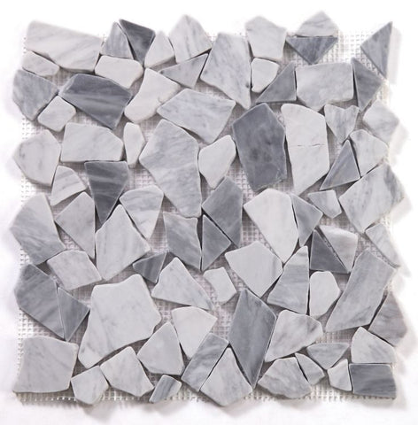 Brook Grey Honed Pebble Marble Mosaic Tile