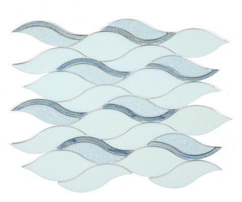 Byzance Sapphire Wave Marble Mosaic Wall Tile