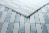Groove Crystal Ocean Polished Linear Marble Mosaic Tile