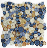Venus Night Blue Pebble Porcelain Mosaic Tile