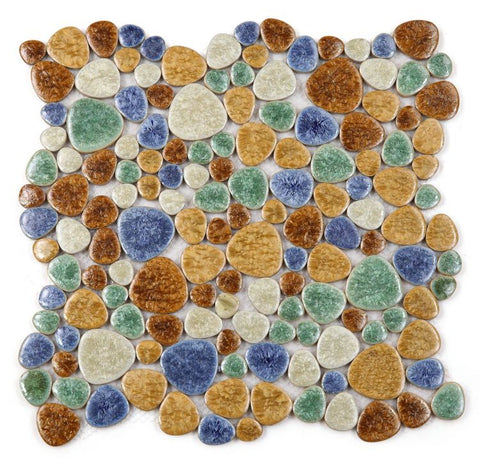 Venus Noon Forest Pebble Porcelain Mosaic Tile