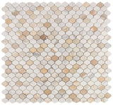Rain Calacatta Gold Polished Arabesque Marble Mosaic Tile