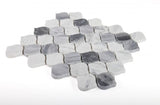 Rain Calacatta Grey Polished Arabesque Marble Mosaic Tile