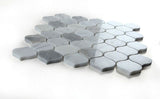Rain Calacatta Silver Grey Polished Arabesque Marble Mosaic Tile