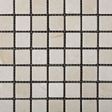 1 X 1 Crema Marfil Marble Tumbled Mosaic Tile