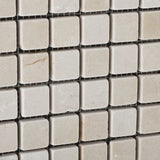 1 X 1 Crema Marfil Marble Tumbled Mosaic Tile