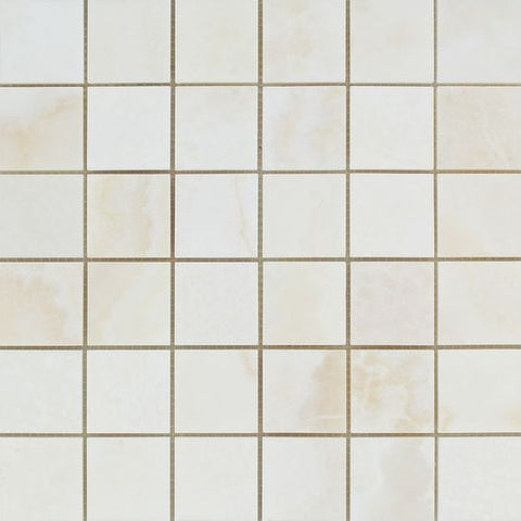 2 X 2 Premium White Onyx CROSS-CUT Polished Mosaic Tile