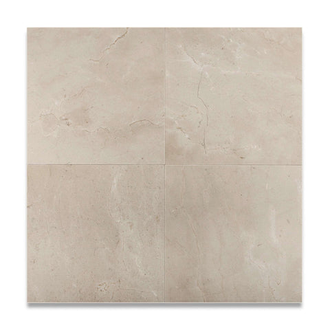 12 X 12 Crema Marfil Marble Honed Field Tile