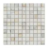 1 X 1 Calacatta Gold Marble Polished Mosaic Tile