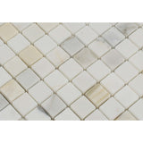 1 X 1 Calacatta Gold Marble Honed Mosaic Tile