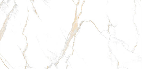 12 X 24 Calacatta Gold Polished Marble Look Porcelain Tile
