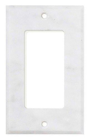 Italian Carrara White Marble Single Rocker Switch Wall Plate / Switch Plate / Cover - Polished