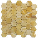 Honey Onyx Polished 2'' Hexagon Mosaic Tile