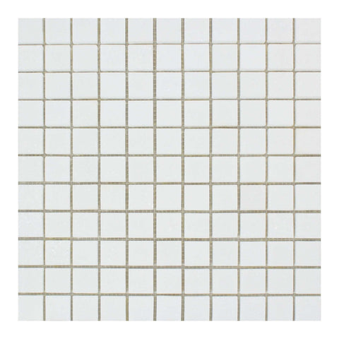 1 X 1 Thassos White Marble Honed Mosaic Tile