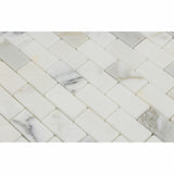 1 X 2 Calacatta Gold Marble Polished Brick Mosaic Tile