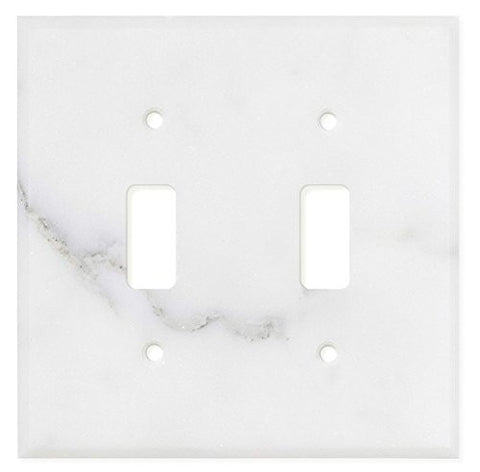 Italian Calacatta Gold Marble Double Toggle Switch Wall Plate / Switch Plate / Cover - Polished