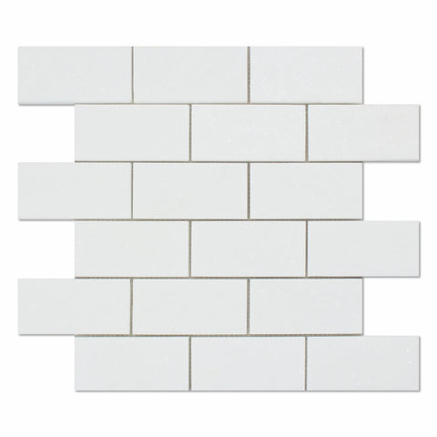 2 X 4 Thassos White Marble Polished Brick Mosaic Tile