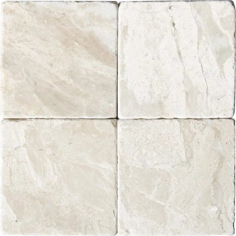 4 X 4 Diano Royal ( Queen Beige ) Marble Tumbled Field Tile