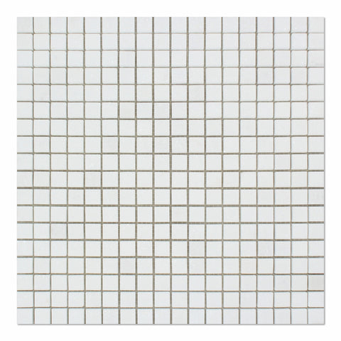5/8 X 5/8 Thassos White Marble Honed Mosaic Tile