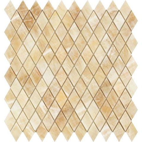 Honey Onyx Polished 1'' Diamond Mosaic Tile