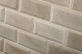 2 X 4 Crema Marfil Marble Honed & Beveled Brick Mosaic Tile