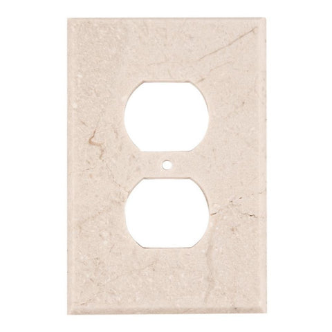 Crema Marfil Marble Single Duplex Switch Wall Plate / Switch Plate / Cover