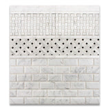 2 X 4 Carrara White Marble Polished & Beveled Brick Mosaic Tile