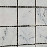 2 X 2 Carrara White Marble Honed Mosaic Tile