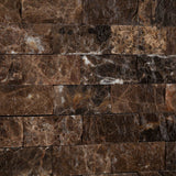 1 X 2 Emperador Dark Marble Split-Faced Mosaic Tile