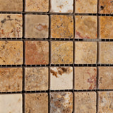 1 X 1 Scabos Travertine Tumbled Mosaic Tile