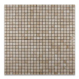 1 X 1 Ivory Travertine Tumbled Mosaic Tile