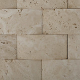 2 X 4 Ivory Travertine CNC Arched 3-D Brick Mosaic Tile