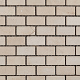 Crema Marfil Marble Tumbled Baby Brick Mosaic Tile