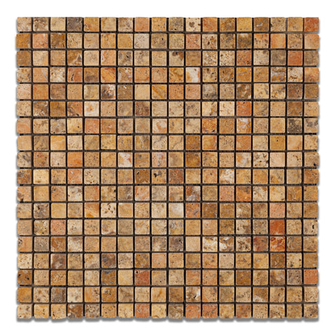 5/8 X 5/8 Scabos Travertine Tumbled Mosaic Tile