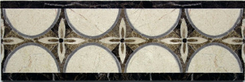 Crescent 4 X 12 Marble Waterjet Border - Polished