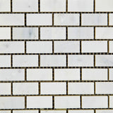 Oriental White / Asian Statuary Marble Honed Baby Brick Mosaic Tile