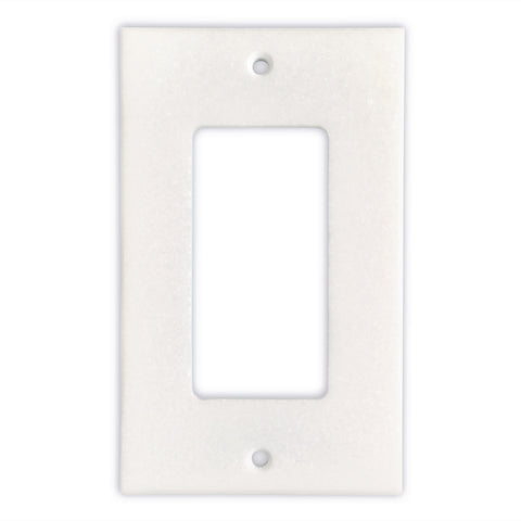 Thassos White Marble Single Rocker Switch Wall Plate / Switch Plate / Cover - Honed