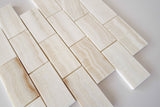 2 X 4 Premium White Onyx VEIN-CUT Polished Brick Mosaic Tile