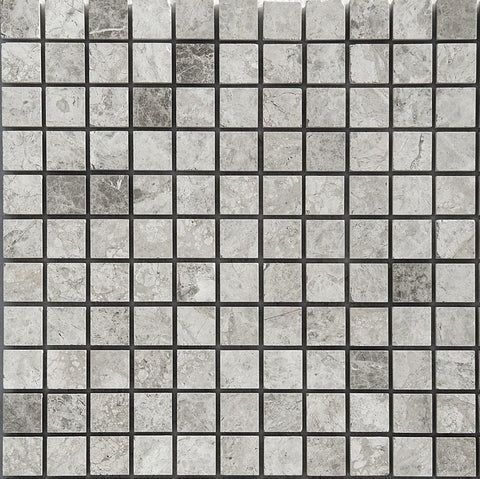 1 X 1 Tundra Gray (Atlantic Gray) Marble Honed Mosaic Tile