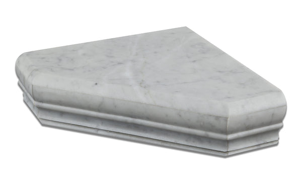 Carrara White Marble 8x8 Diamond Shower Corner Shelf Soap Dish Caddy  Bullnose full finished Honed - Stone Center Online