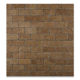 2 X 4 Noce Travertine Tumbled Brick Mosaic Tile