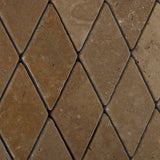 Noce Travertine 2 X 4 Tumbled Diamond Mosaic Tile
