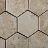 Cappuccino Marble Polished 2" Hexagon Mosaic Tile