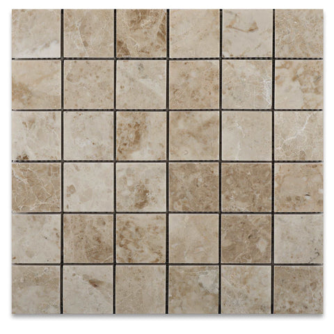 2 X 2 Cappuccino Marble Polished Mosaic Tile
