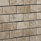 1 X 2 Cappuccino Marble Polished Brick Mosaic Tile